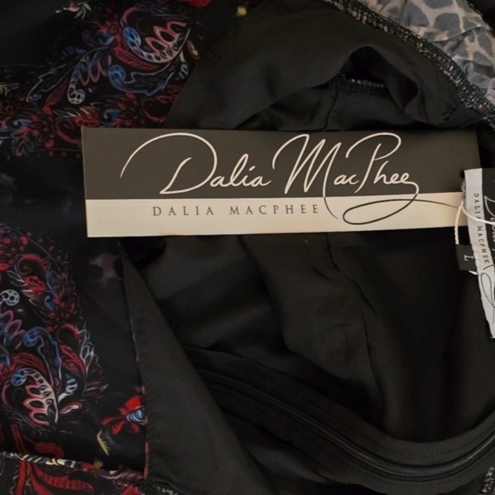 Dalia Macphee Black and Floral Peasant Boho Long Sleeve Maxi Dress Size Large Ne - Picture 11 of 12